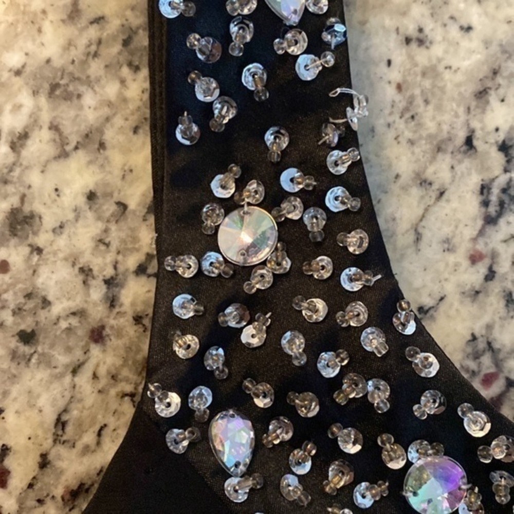 NWT JJ’s House black tiered jewel strap mini dress 4 I8 - Picture 12 of 13